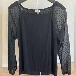 J. Crew Black Fitted Long Sleeve Blouse